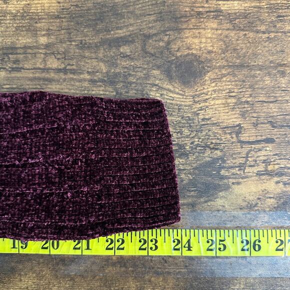 Matty M Chenille Ribbed Cardigan Sz Small Burgundy Red Boho Lounge Chunky EUC - Picture 6 of 10